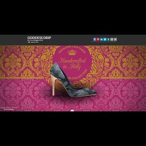 100% Italian leather grey camo heels